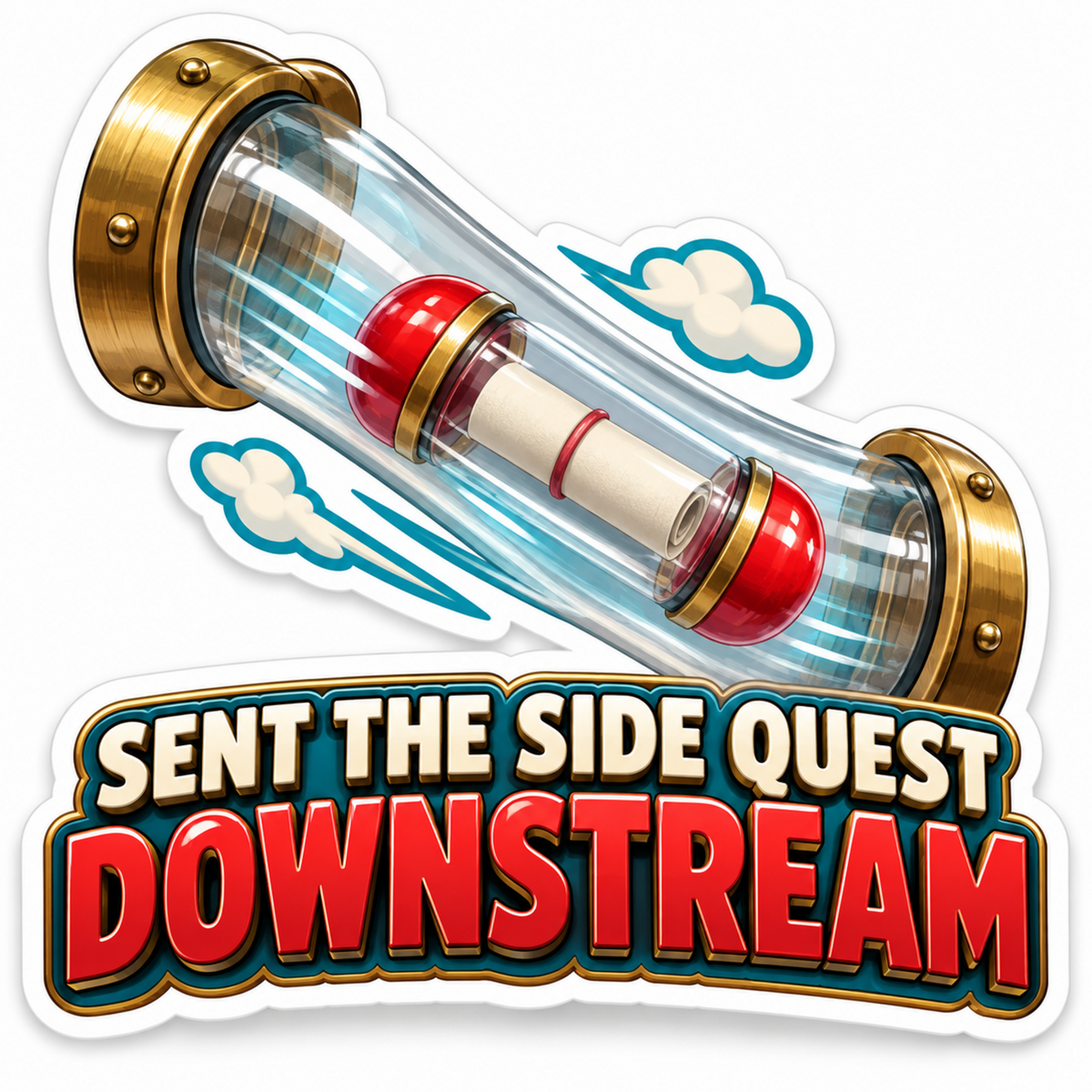 Sent the Side Quest Downstream Tube Art Vinyl Decal Stickers