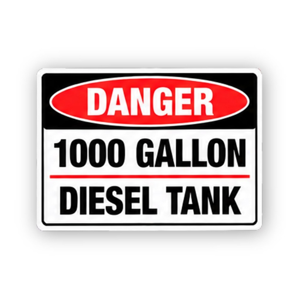 Red Thousand Gallon Diesel Tank Panel Vinyl Decal Stickers