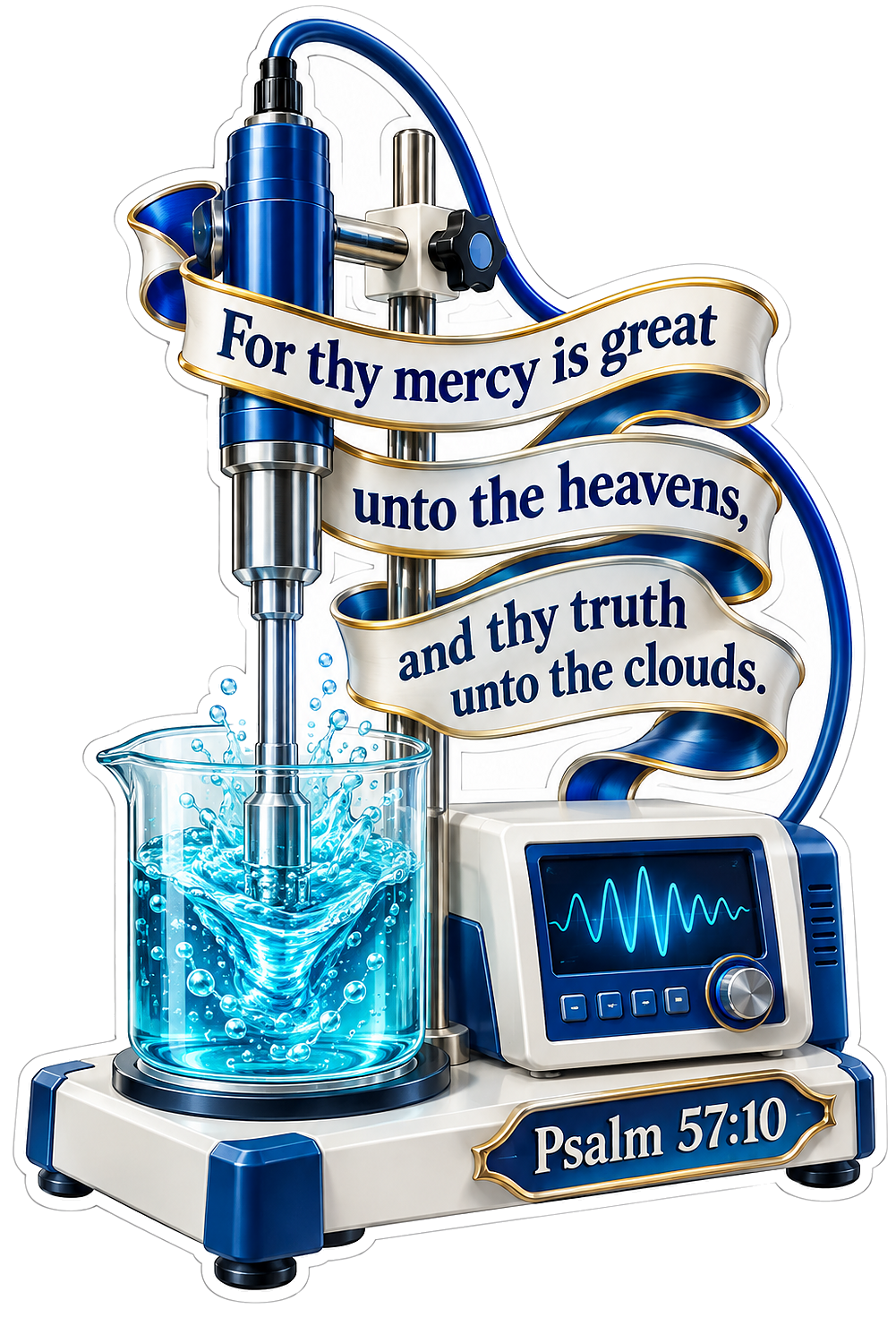 Blue Liquid Mixing Machine Scripture Art Vinyl Decal Stickers
