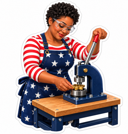 Patriotic Button Maker at Blue Press Vinyl Decal Stickers