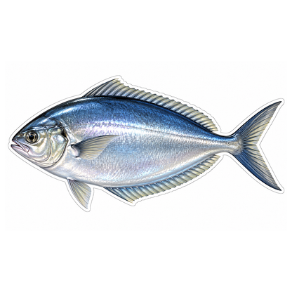 Silver Oval Fish with Dark Blue Back Vinyl Decal Stickers