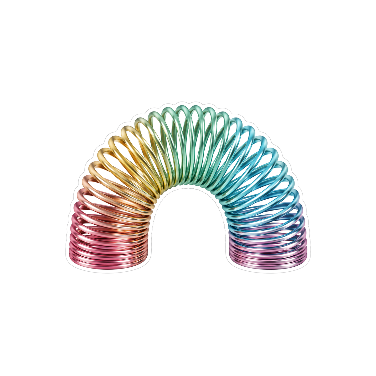 Rainbow Metal Coil Arch Art Vinyl Decal Stickers