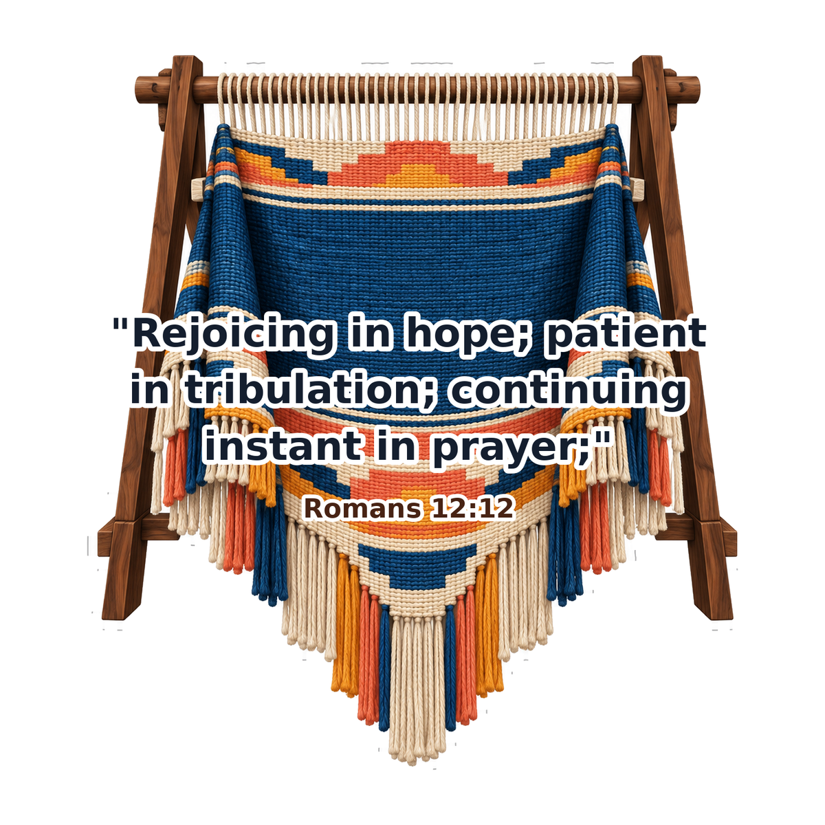 Woven Blue Tapestry Romans Quote Art Vinyl Decal Stickers