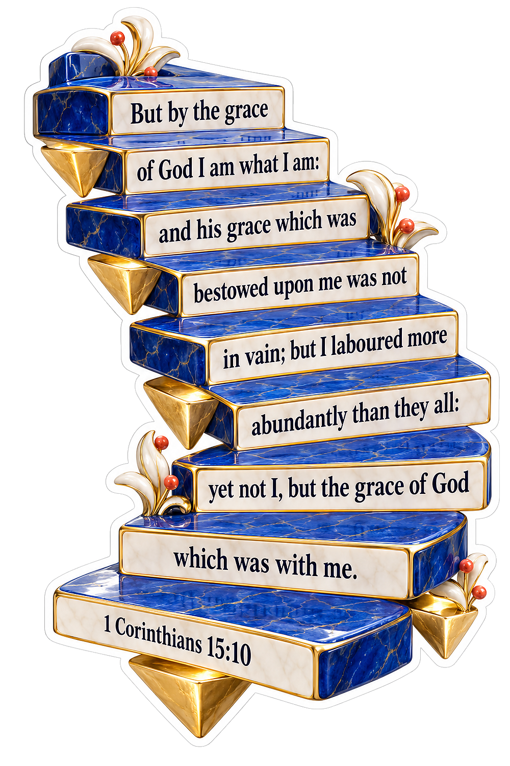 1 Corinthians 15 Verse 10 Floating Steps Art Vinyl Decal Stickers