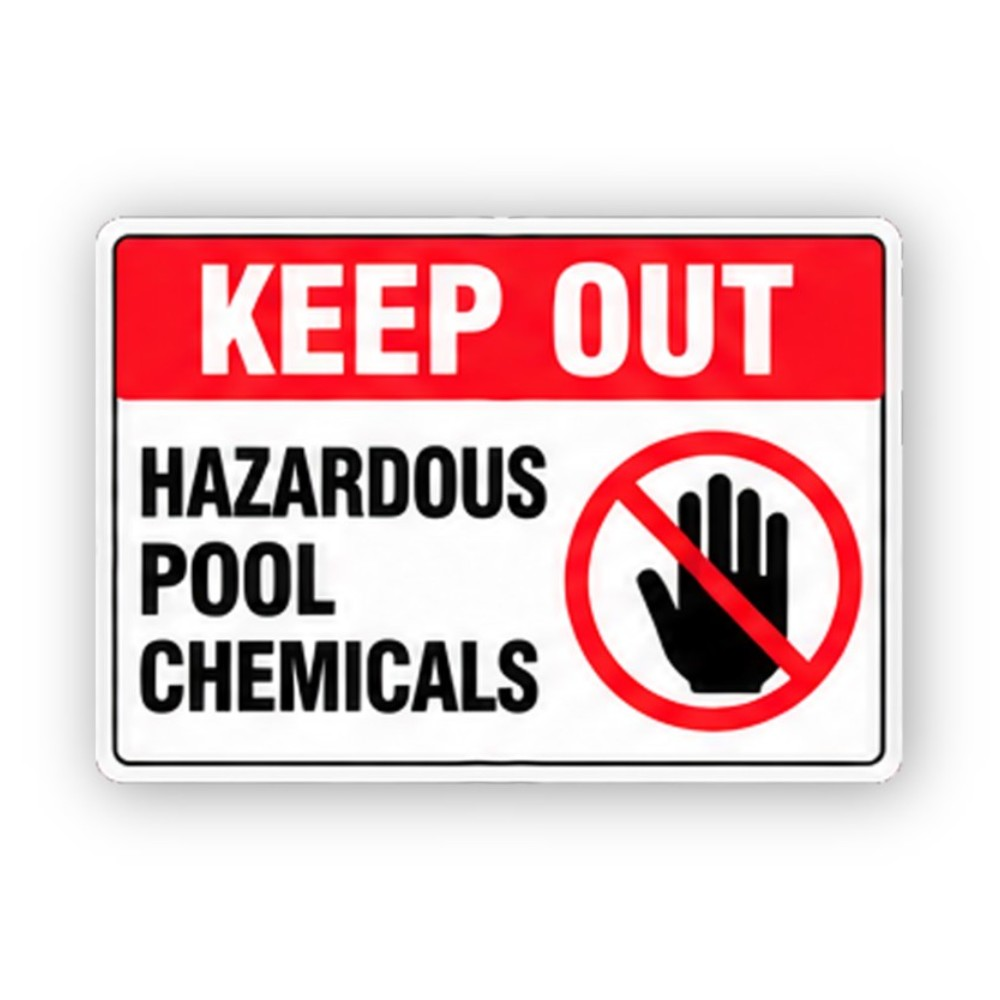 Red Keep Out Pool Crossed Hand Panel Vinyl Decal Stickers