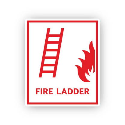 Red Fire Ladder Flame Outline Portrait Vinyl Decal Stickers
