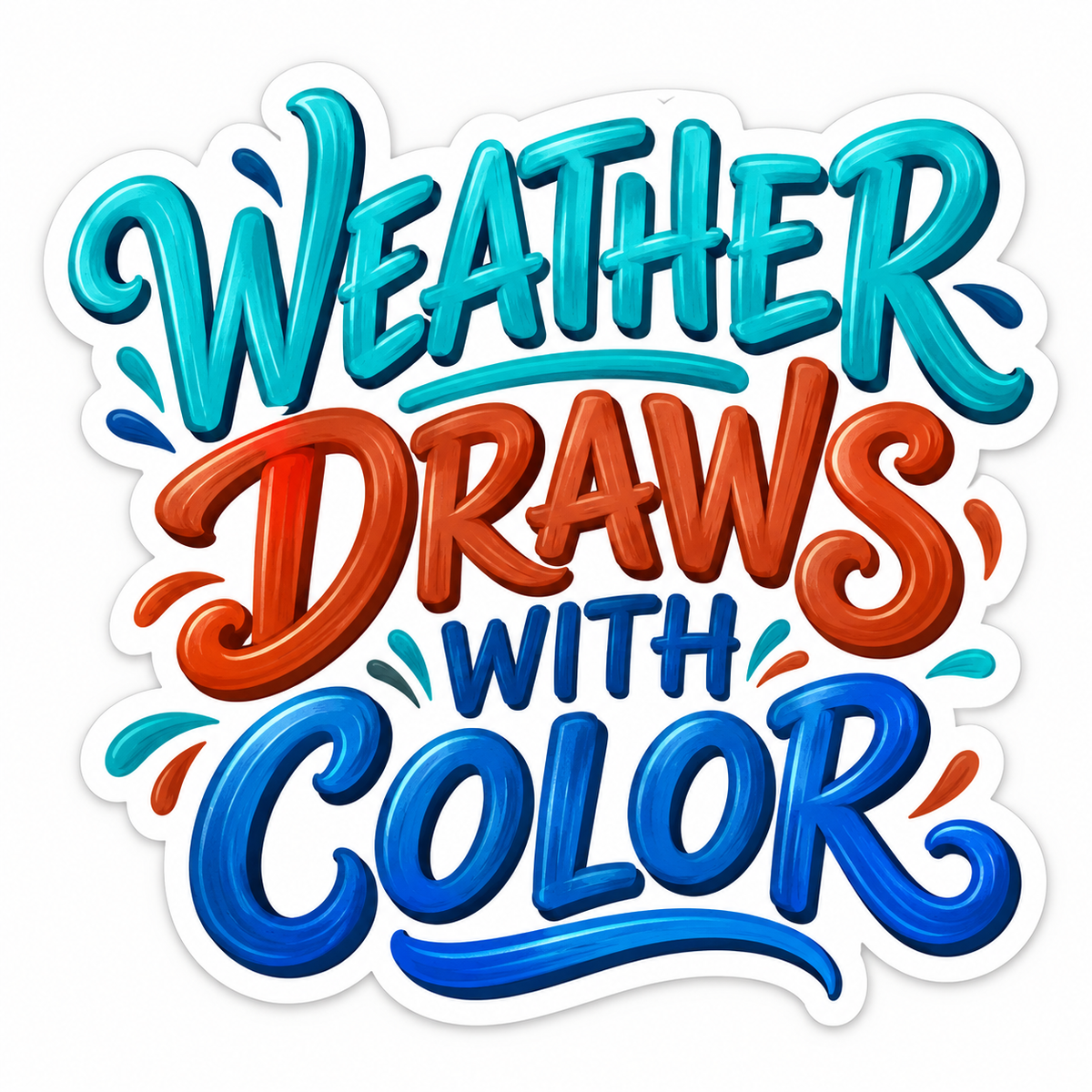 Weather Draws with Color Quote Art Vinyl Decal Stickers