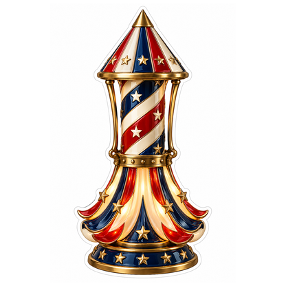 Gold Red White Blue Rocket Ornament Vinyl Decal Stickers