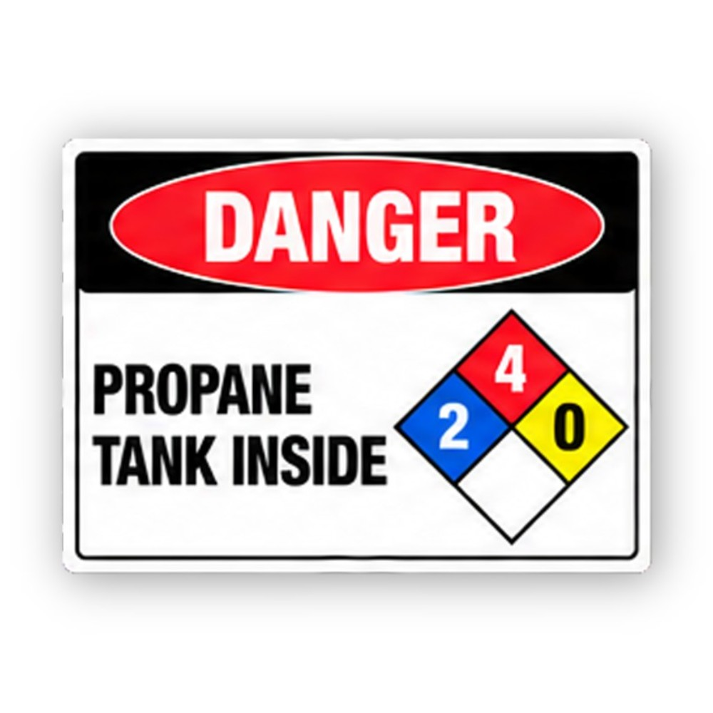 Red Propane Tank Four Two Diamond Panel Vinyl Decal Stickers