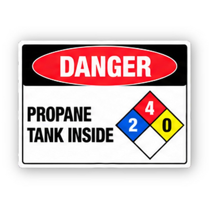 Red Propane Tank Four Two Diamond Panel Vinyl Decal Stickers