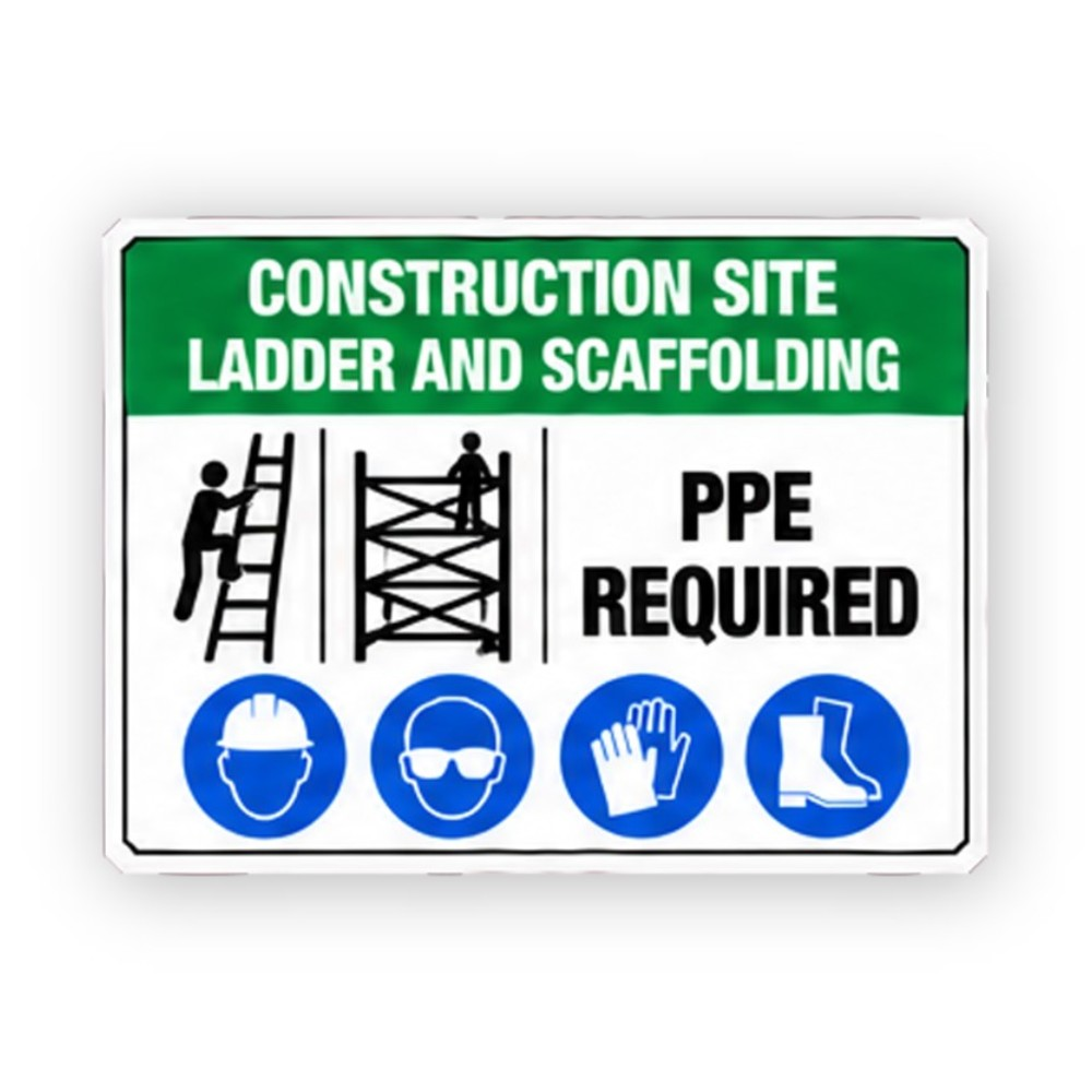 Green Construction Ladder Scaffold Panel Vinyl Decal Stickers