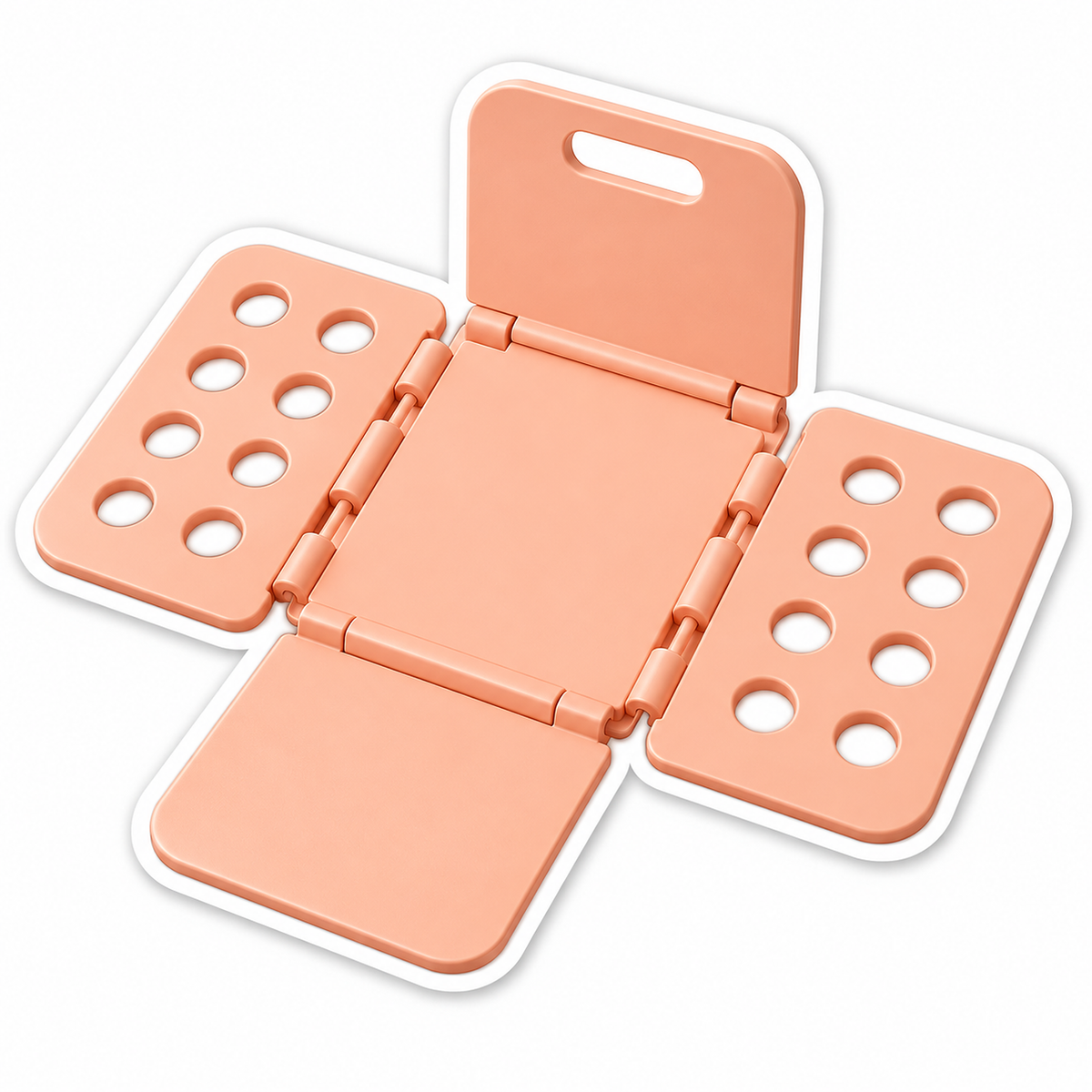 Peach Folding Tray with Perforated Side Panels Vinyl Decal Stickers