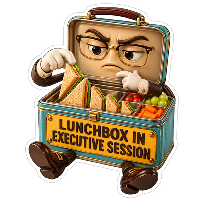Teal Lunchbox Mascot Filled with Sandwiches Vinyl Decal Stickers