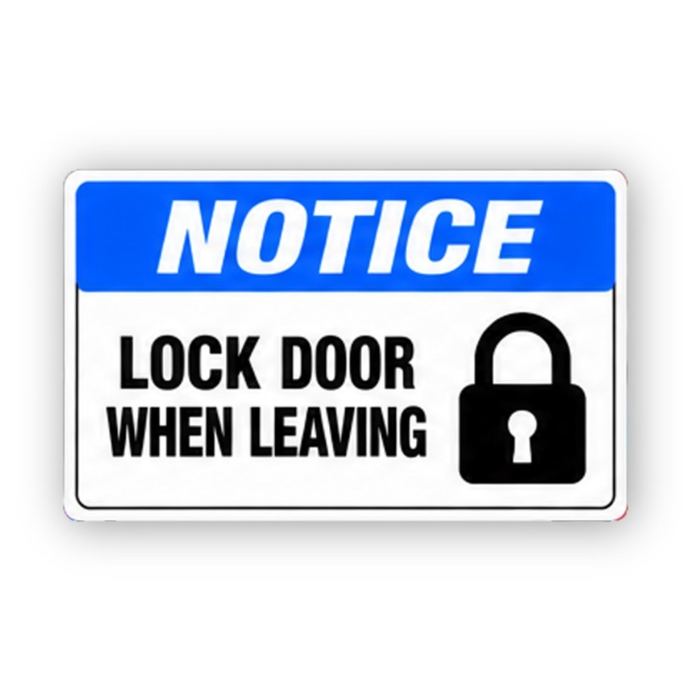 Blue Lock Door Padlock Panel Vinyl Decal Stickers