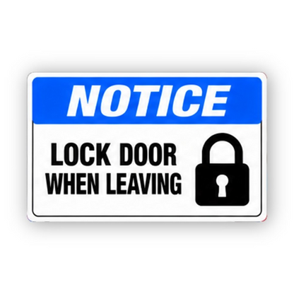 Blue Lock Door Padlock Panel Vinyl Decal Stickers