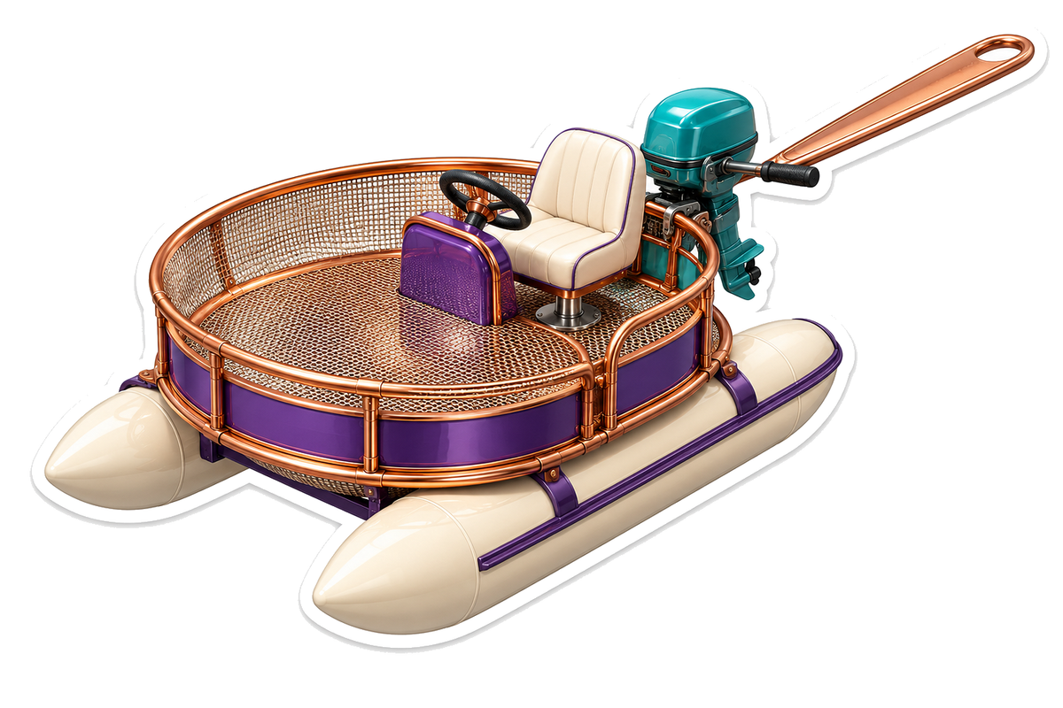 Copper Sieve Purple Pontoon Boat Art Vinyl Decal Stickers