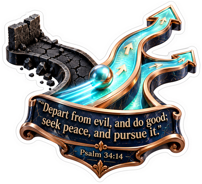 Glowing Blue Path Seek Peace Bible Verse Art Vinyl Decal Stickers