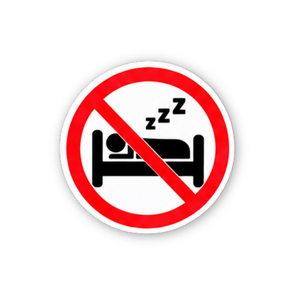 Red Crossed Sleeping Bed Figure Circle Vinyl Decal Stickers