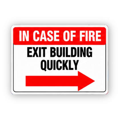 Red Fire Exit Quickly Right Arrow Panel Vinyl Decal Stickers