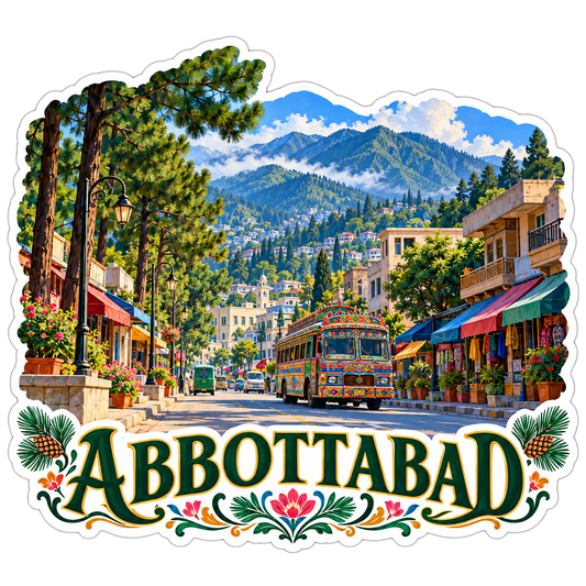 Abbottabad Mountain Bazaar Street Art Vinyl Decal Stickers