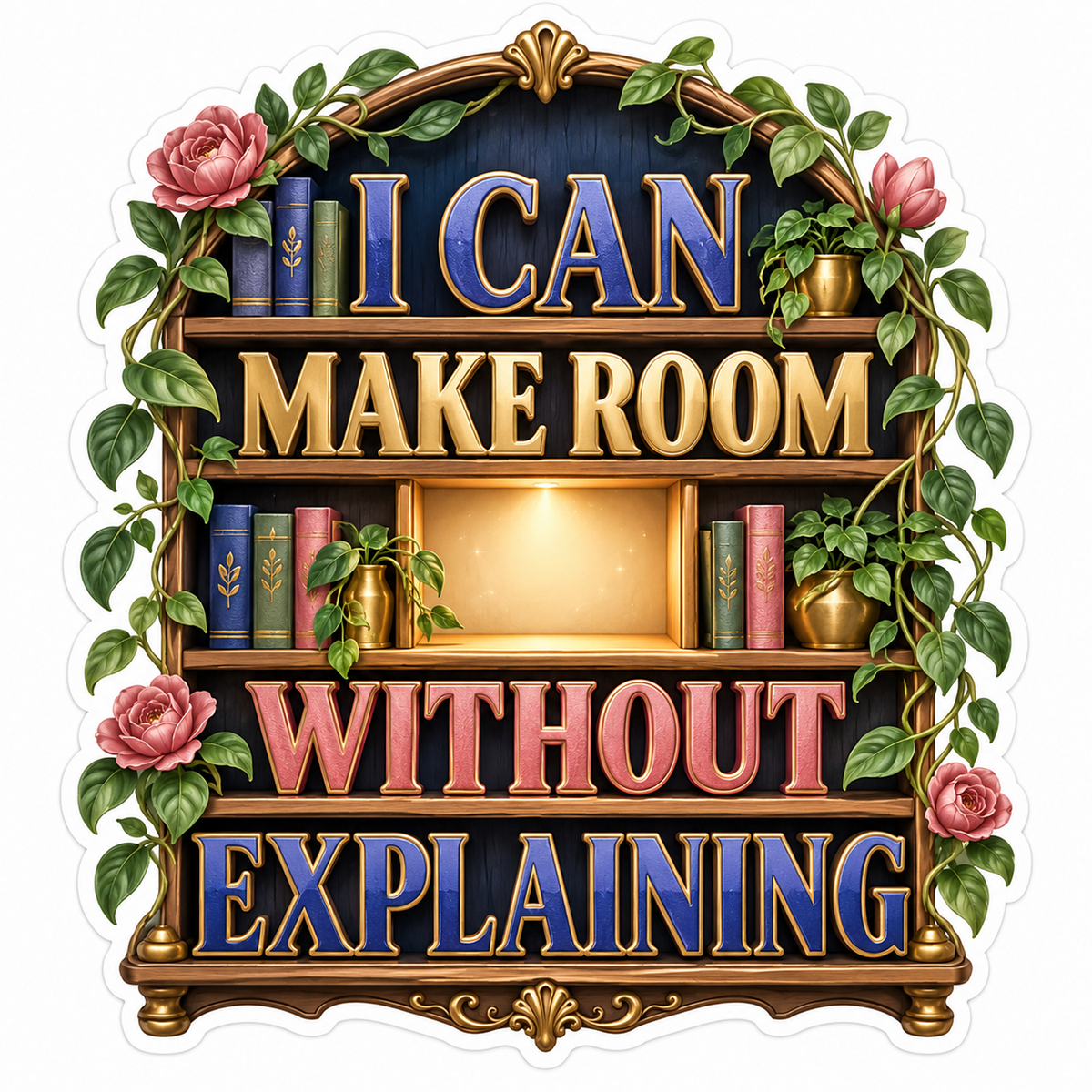 I Can Make Room Without Explaining Books Art Vinyl Decal Stickers