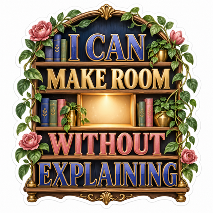 I Can Make Room Without Explaining Books Art Vinyl Decal Stickers