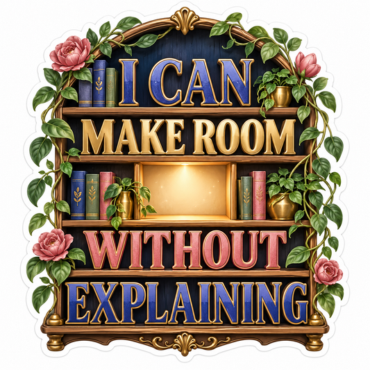 I Can Make Room Without Explaining Books Art Vinyl Decal Stickers