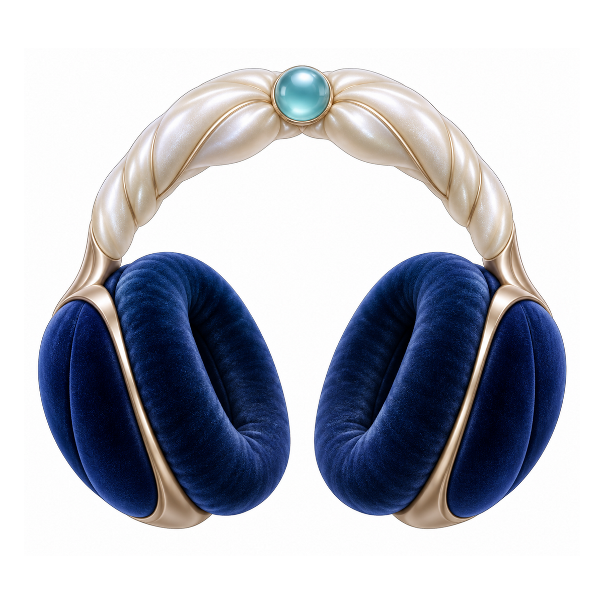 Indigo Velvet Earmuffs Pearl Headband Art Vinyl Decal Stickers