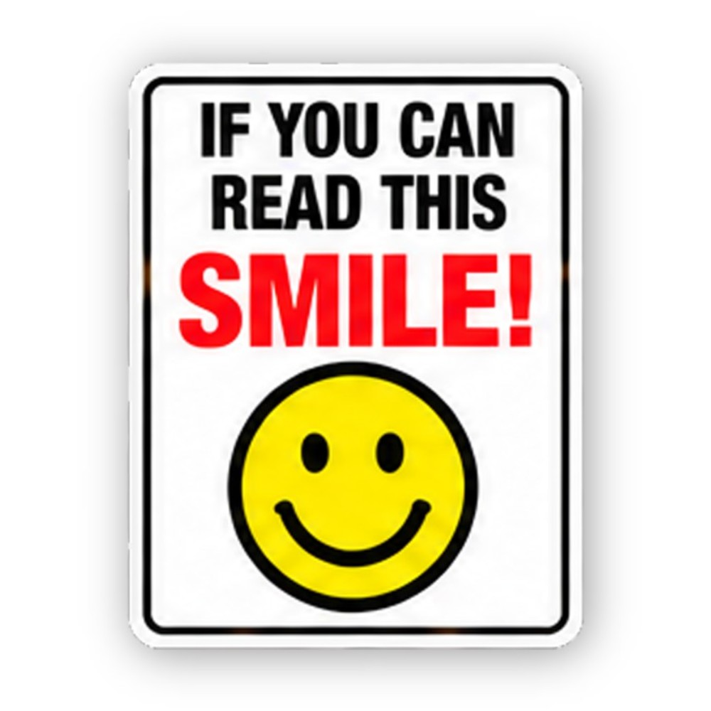 Black Red Read This Yellow Smile Panel Vinyl Decal Stickers