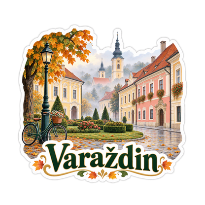 Varazdin Autumn Town Street Art Vinyl Decal Stickers