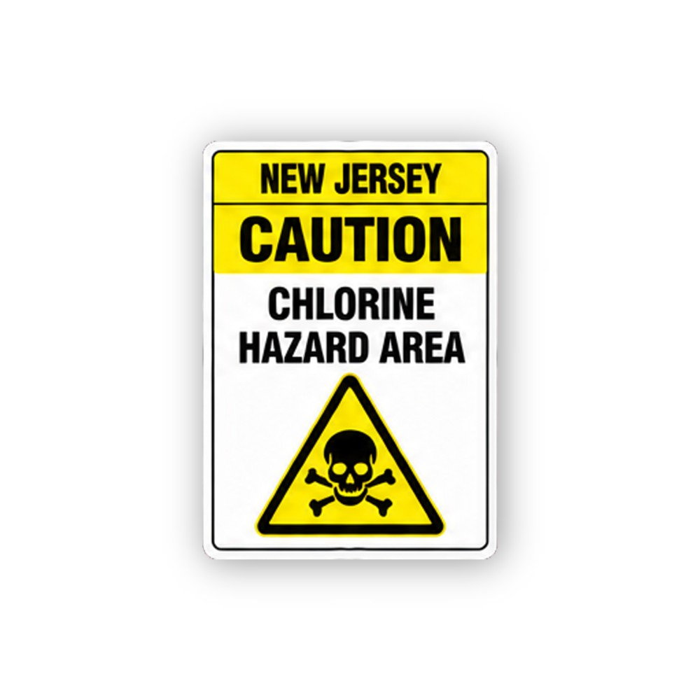 Yellow New Jersey Chlorine Skull Portrait Vinyl Decal Stickers