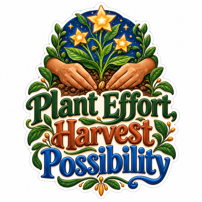Hands Planting Golden Stars Quote Vinyl Decal Stickers