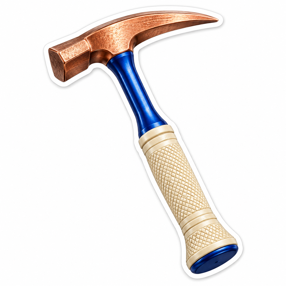 Copper Pick Hammer with a Blue and Cream Grip Vinyl Decal Stickers
