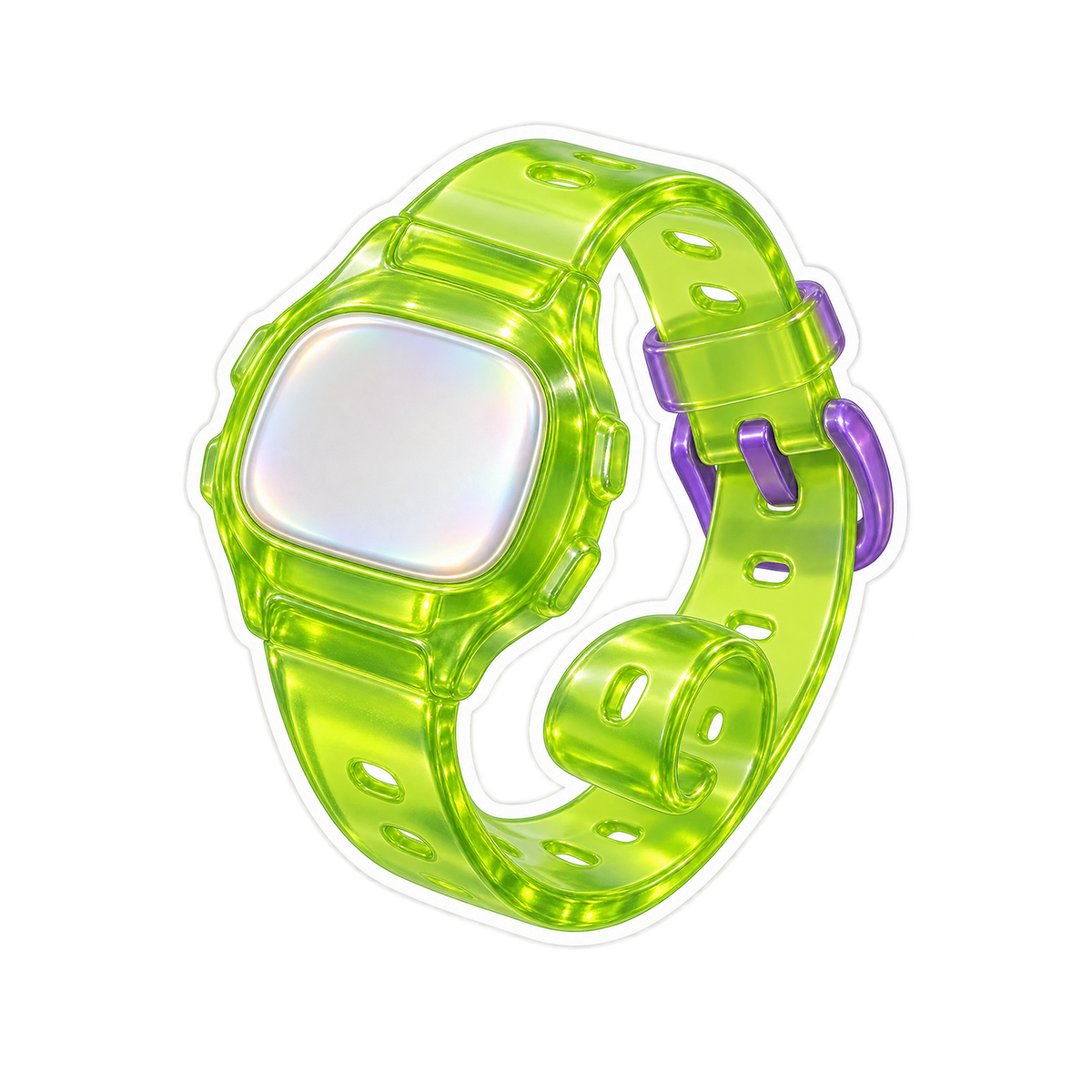 Lime Transparent Wristwatch Art Vinyl Decal Stickers