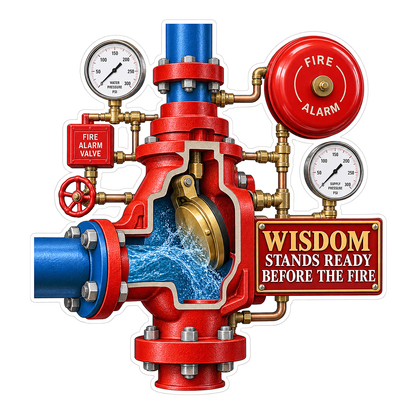 Wisdom Red Blue Alarm Valve Art Vinyl Decal Stickers