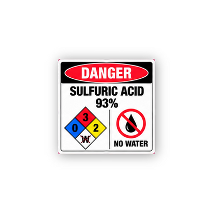 Red Sulfuric Acid Ninety Three Panel Vinyl Decal Stickers