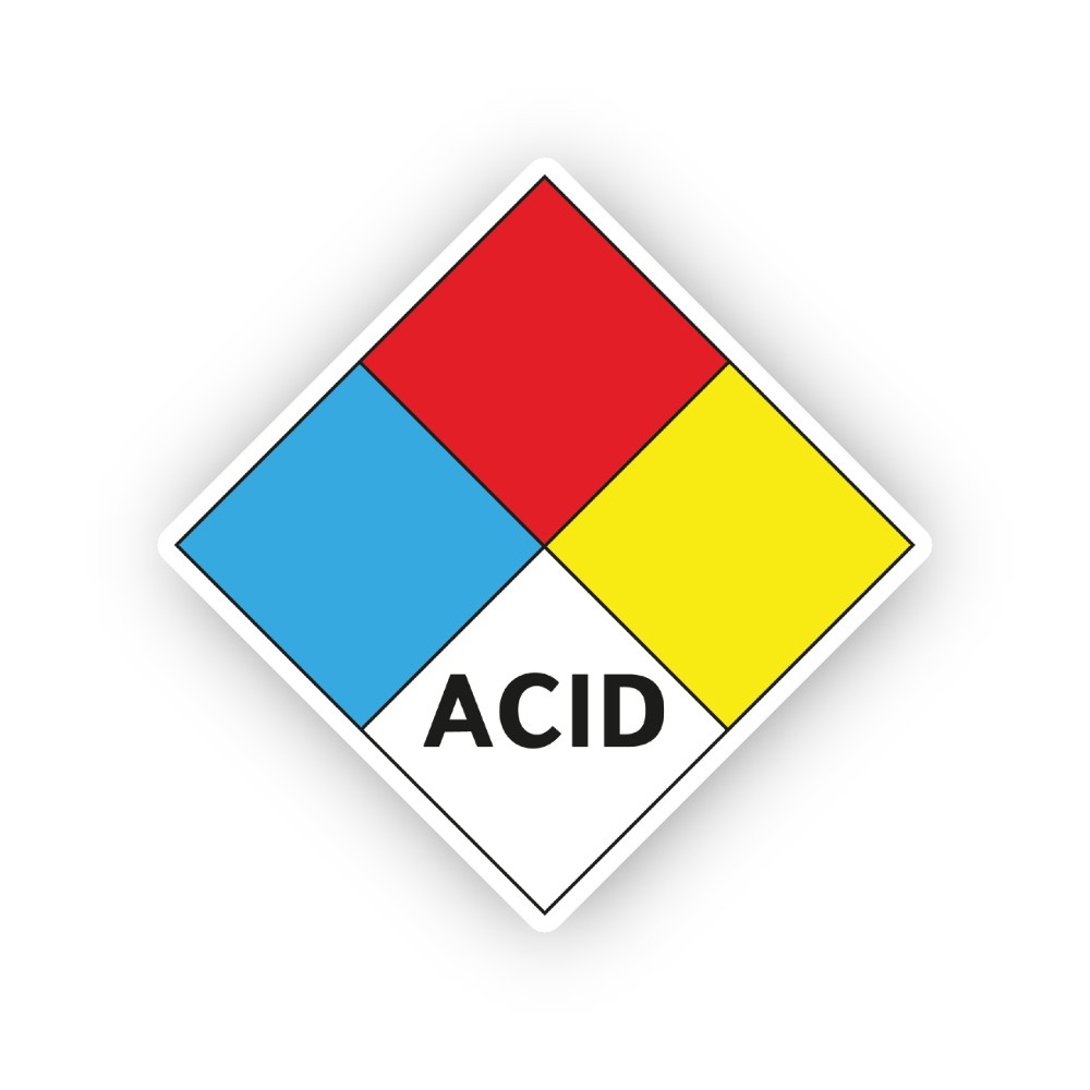 Red Blue Yellow Diamond ACID Lower Text Vinyl Decal Stickers