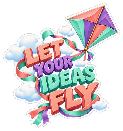 Colorful Kite with Ribbons Art Vinyl Decal Stickers