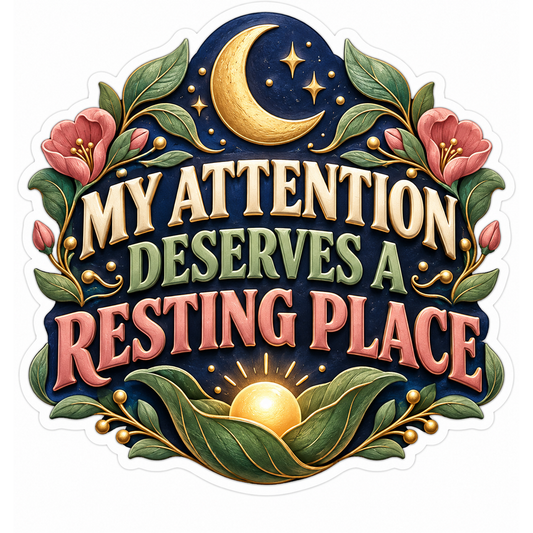 Attention Resting Place Moon Quote Art Vinyl Decal Stickers