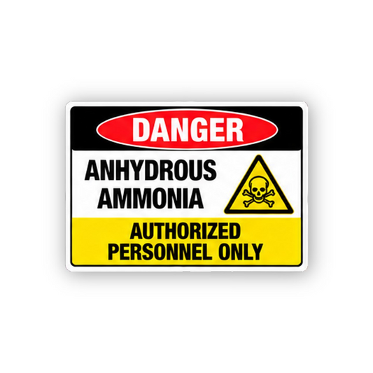 Black Danger Ammonia Skull Yellow Band Panel Vinyl Decal Stickers