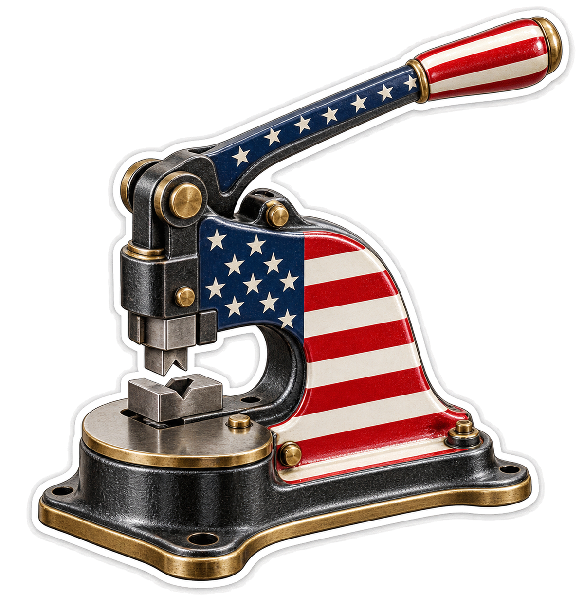American Flag Tailor Notching Press Art Vinyl Decal Stickers