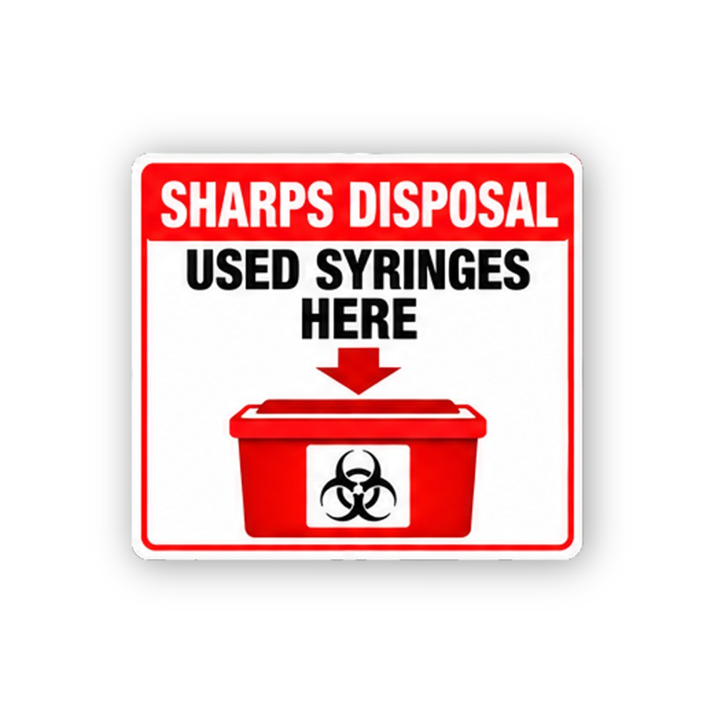 Red Header Lidded Bin Down Arrow Portrait Vinyl Decal Stickers