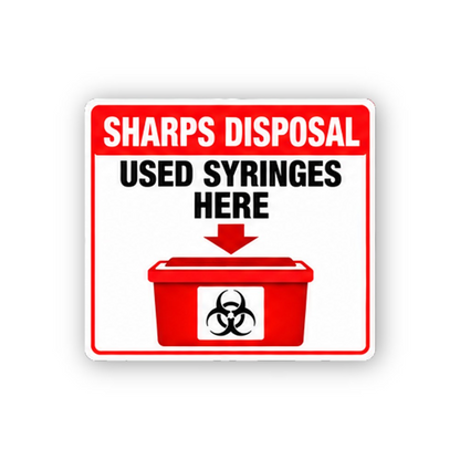 Red Header Lidded Bin Down Arrow Portrait Vinyl Decal Stickers