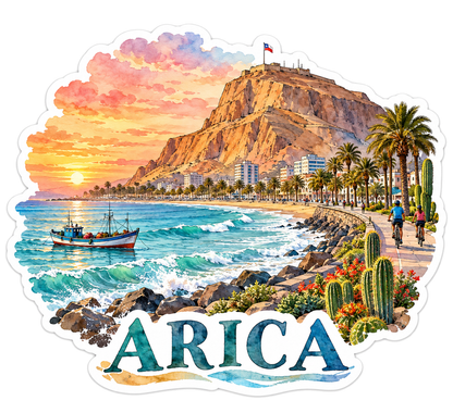 Arica Coastal Cliff at Dawn Art Vinyl Decal Stickers