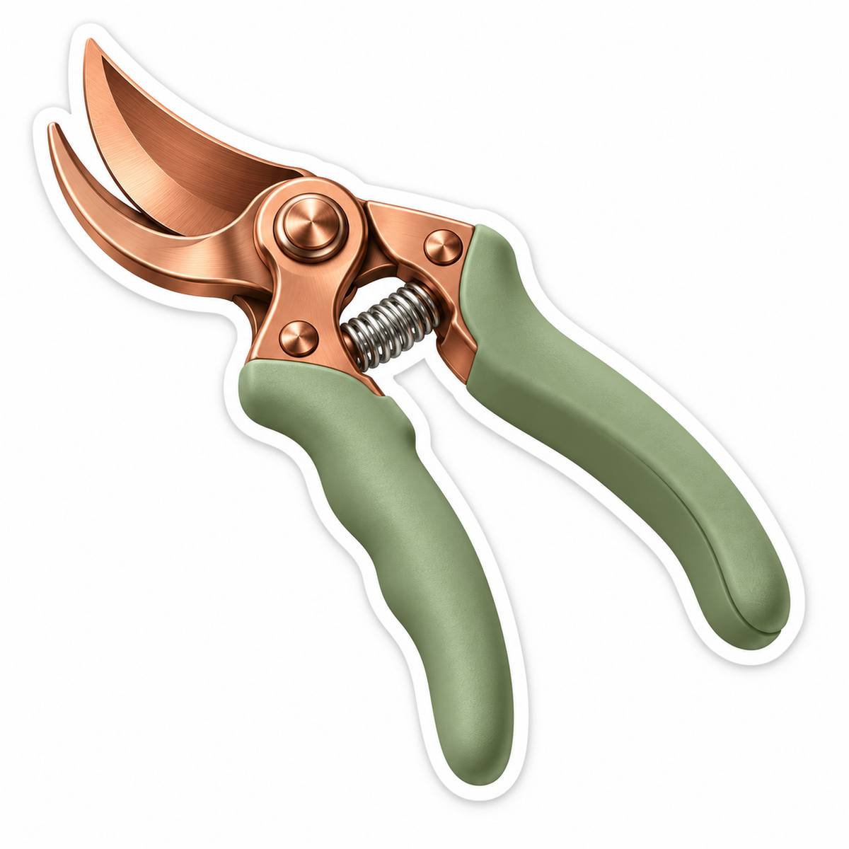 Copper Pruning Shears with Sage Handles Vinyl Decal Stickers