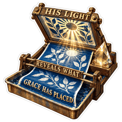 Grace Sunlit Blue Botanical Print Box Art Vinyl Decal Stickers