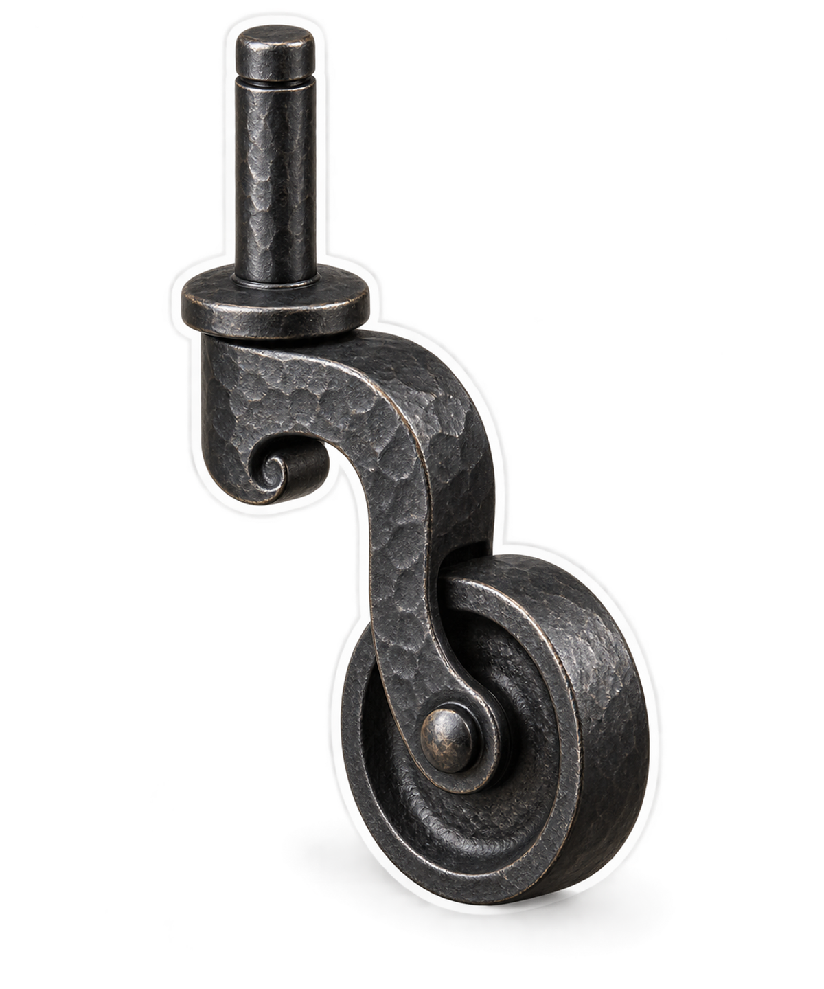 Curved Iron Stem Caster Wheel Art Vinyl Decal Stickers