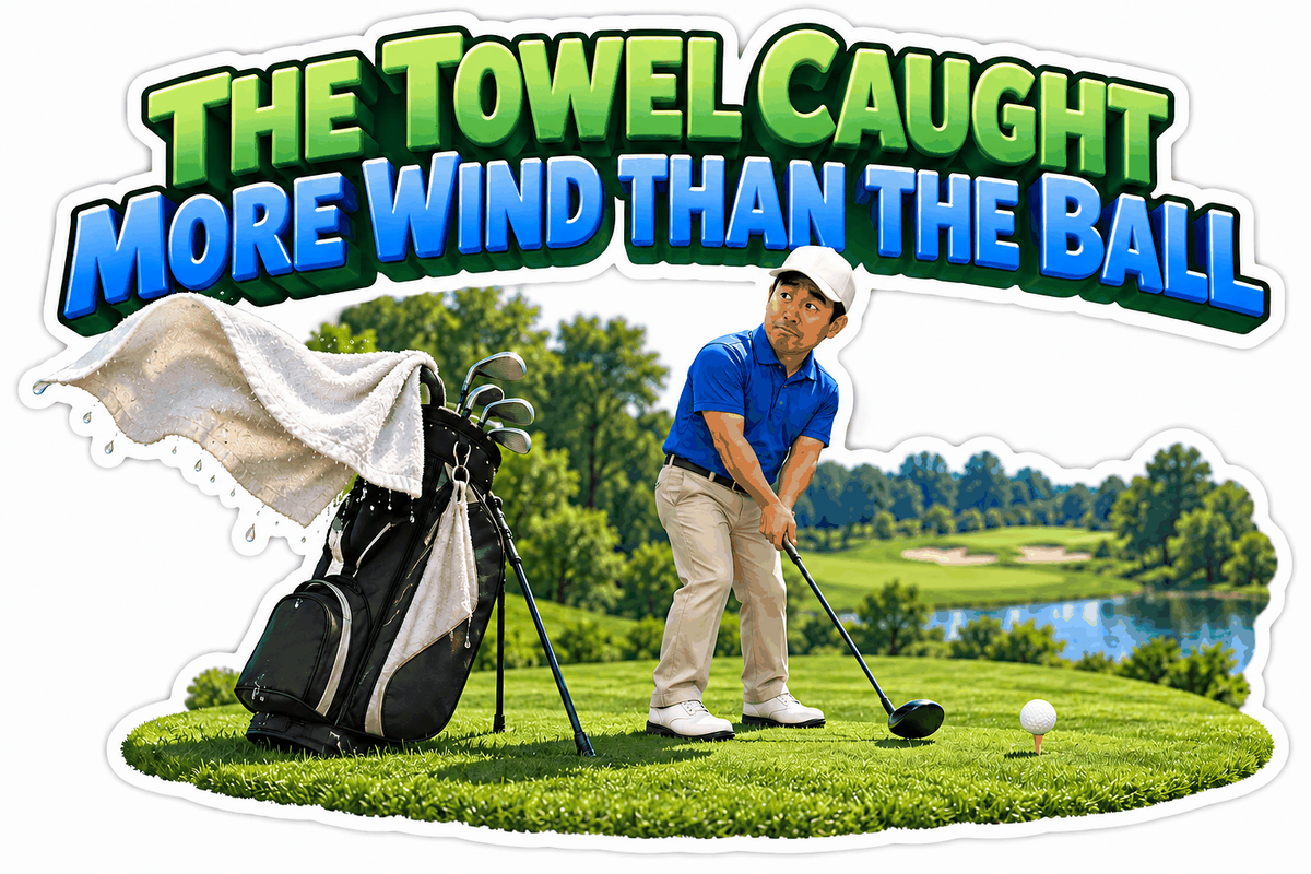 Golf Towel Caught More Wind Quote Vinyl Decal Stickers