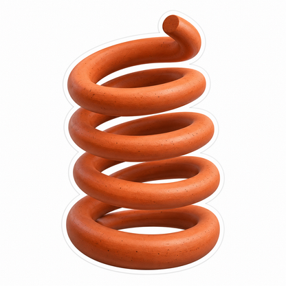 Terracotta Spiral Coil Sculpture Vinyl Decal Stickers