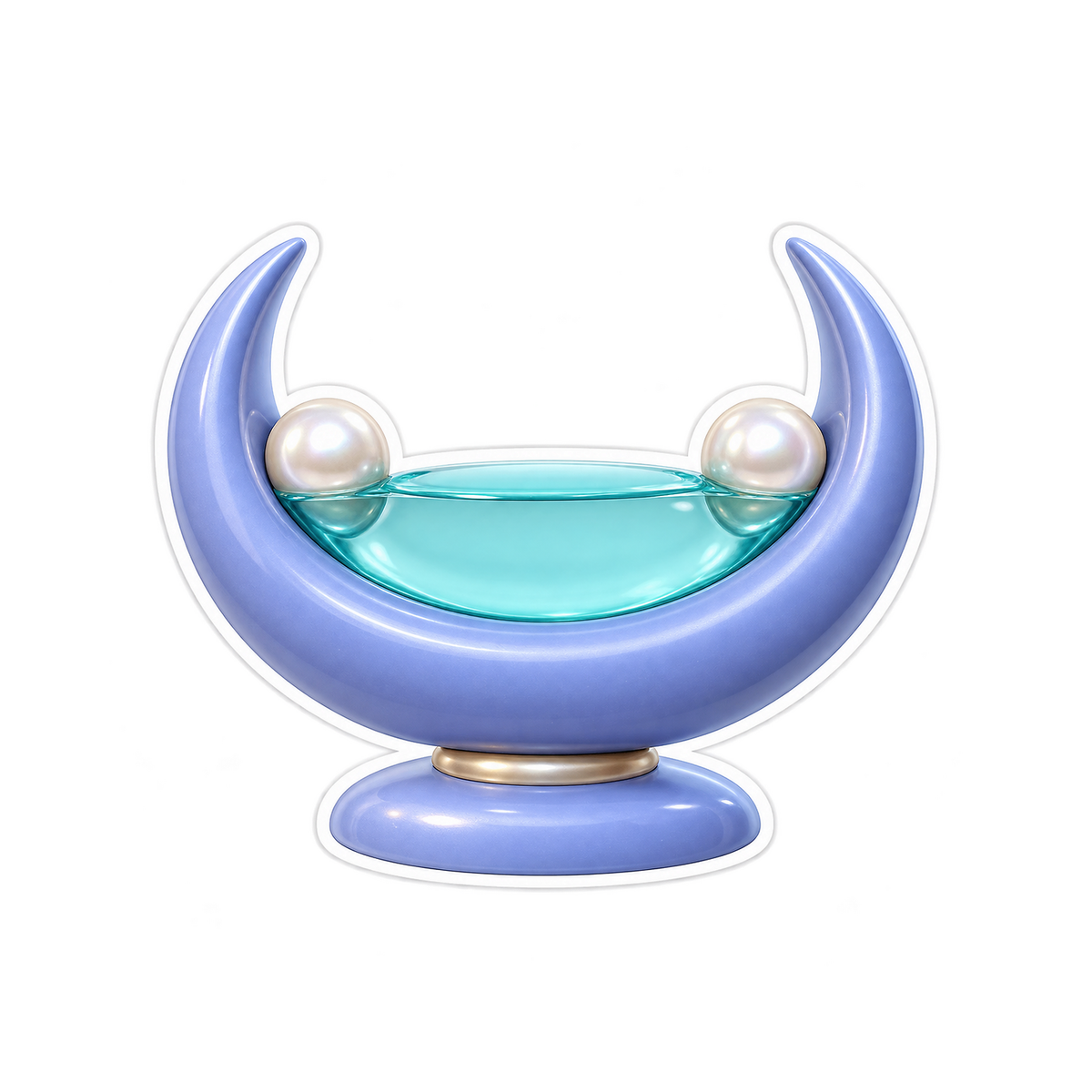 Periwinkle Crescent Pearl Bowl Art Vinyl Decal Stickers